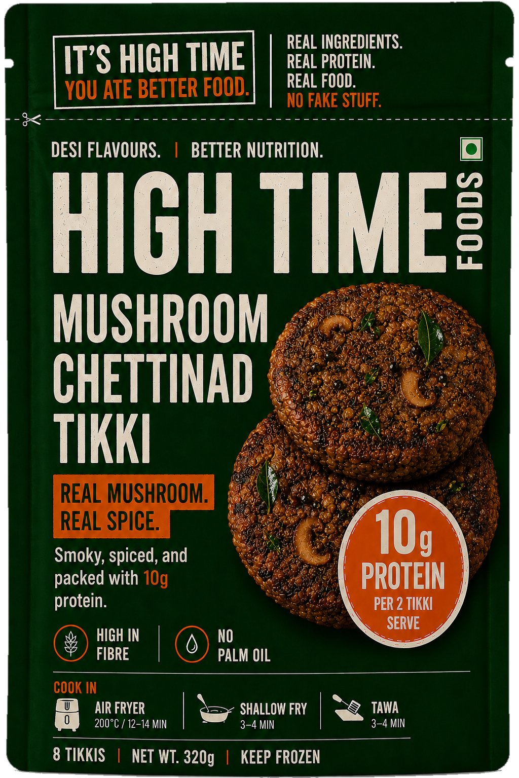 High Time Foods Mushroom Chettinad Tikki